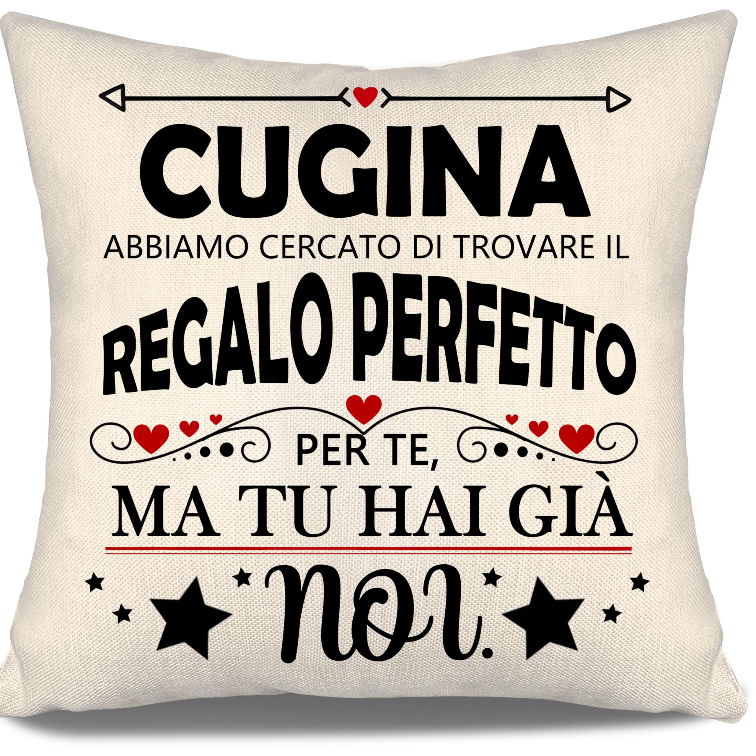 Aosumin Cugina abbiamo cercato di trovare il regalo perfetto per te ma tu hai già noi Divertenti copricuscini per cugina Regalo di compleanno Regalo di Natale Miglior regalo(cugina-b)
