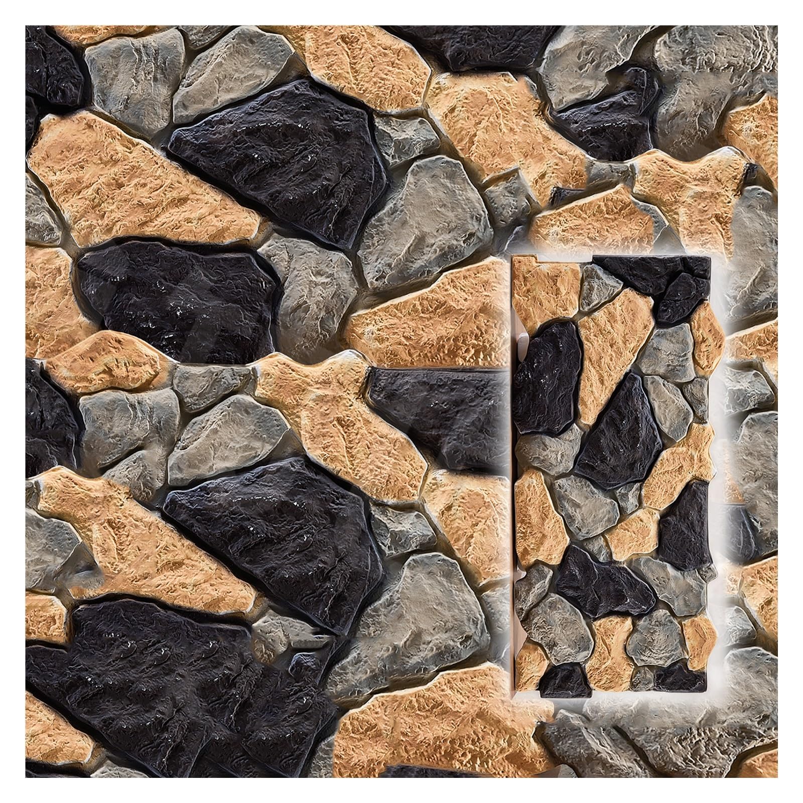 Panel de chapa de piedra de poliuretano, azulejos de pared ligeros para todas las estaciones, ignífugo y fácil de limpiar para el hogar y el negocio, fácil de instalar