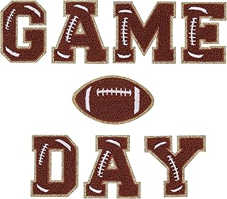 Original Iron on Letter, Chenille Football Letter, Football Patch, Game Day Shirt, Iron On Letter, Football Patch Applique Letter Iron On Patch(Game Day & 1 Football)