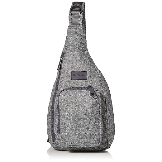 Vera Bradley Women's Recycled Lighten Up Reactive Mini Sling Backpack, Gray Heather, One Size
