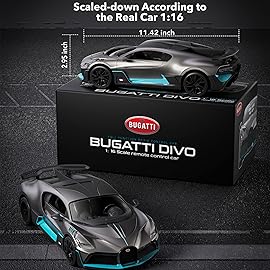 MIEBELY Remote Control Car, Bugatti Divo 1/16 Scale Rc Cars 12Km/h, 2.4Ghz Licensed Model Car 7.4V 500mAh Toy Car Headlight for Adults Boys Girls Age 6-12 Years Birthday Ideas Gift