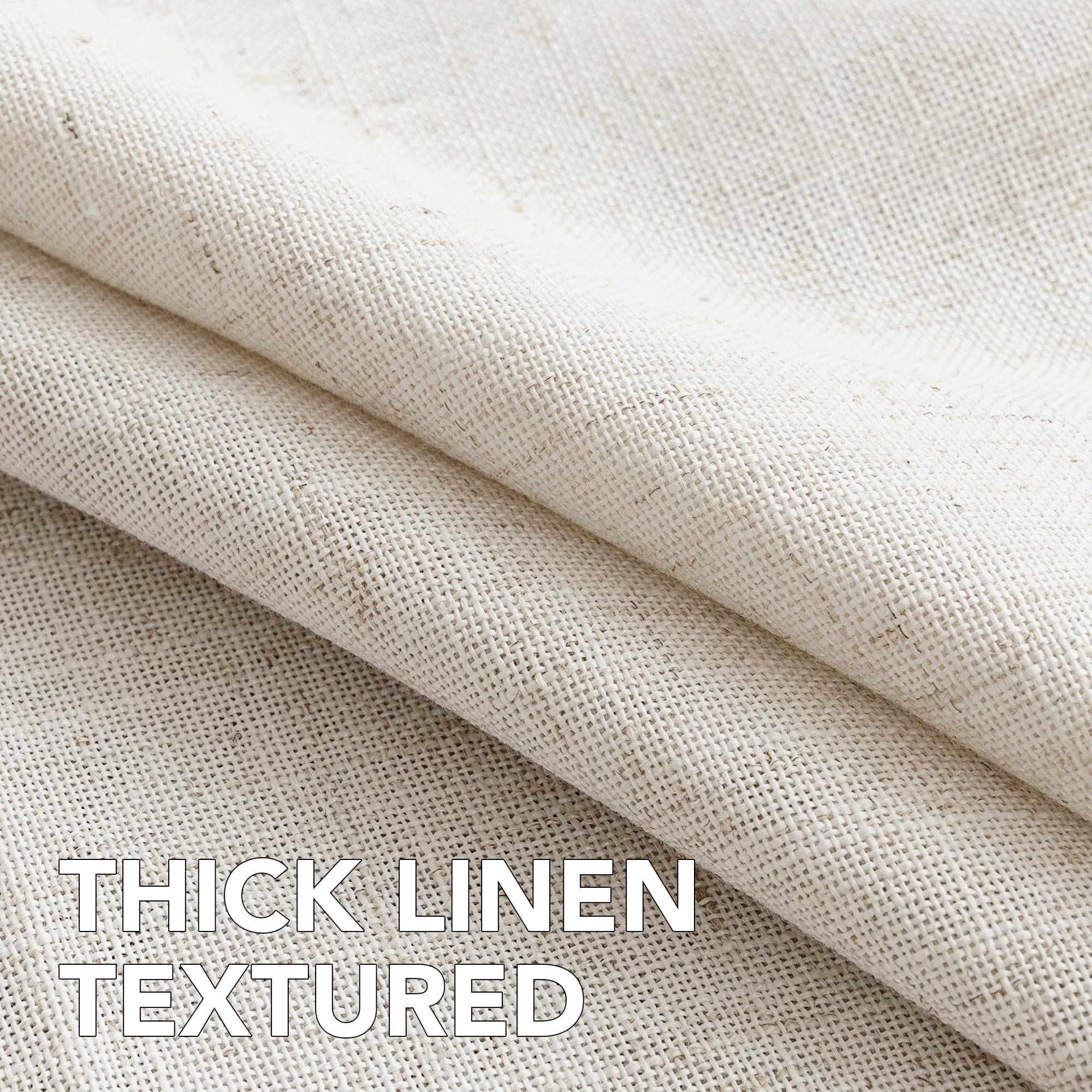H.VERSAILTEX Waterproof Tablecloth 60x102 - Linen Look Spill-Proof Cover, Wrinkle Free, Heather Ivory, For 8-10 Person Table 10 thumbnail image