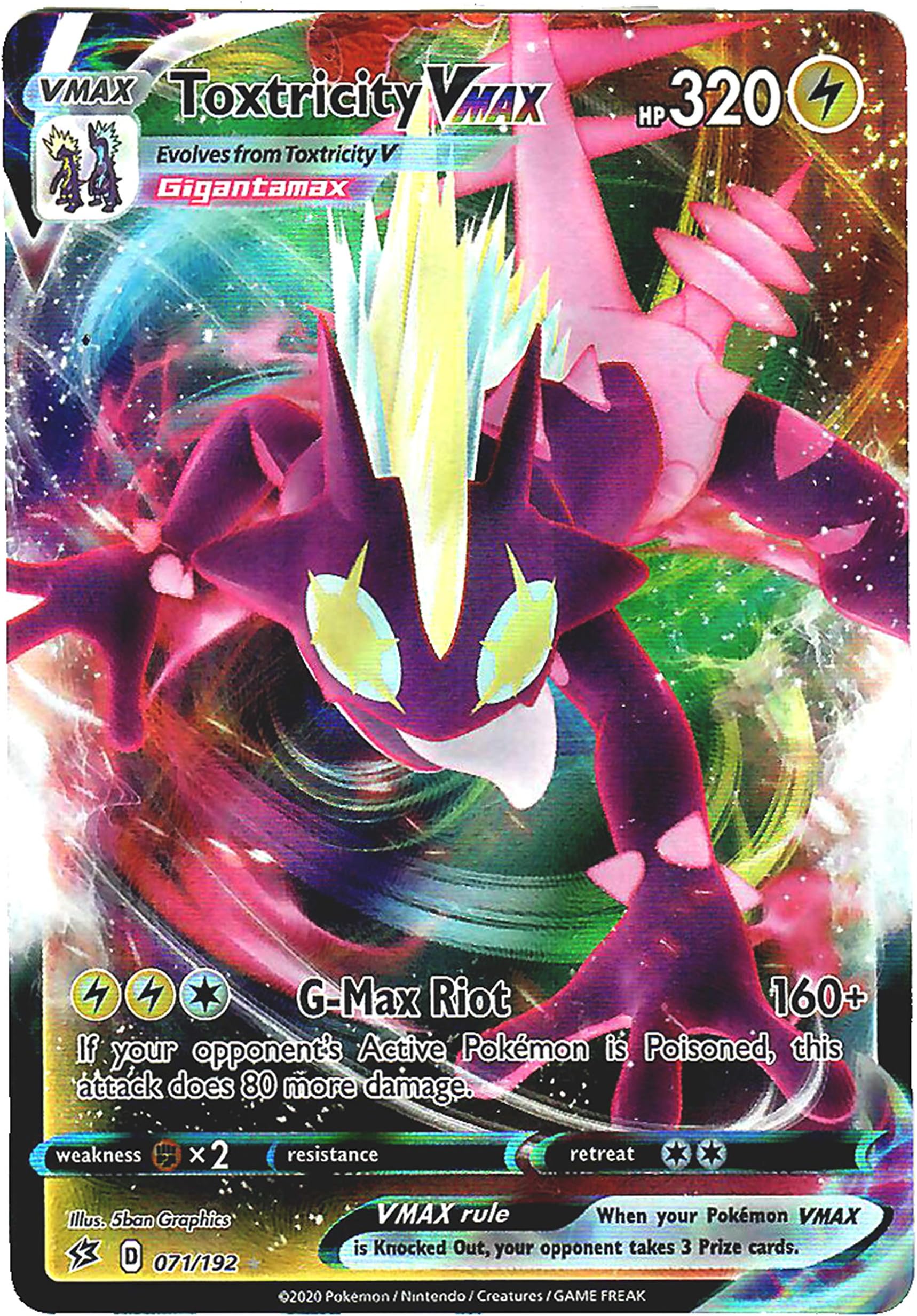 Toxtricity Vmax 071/192 - Ultra Rare - Pokemon Sword and Shield Rebel Clash