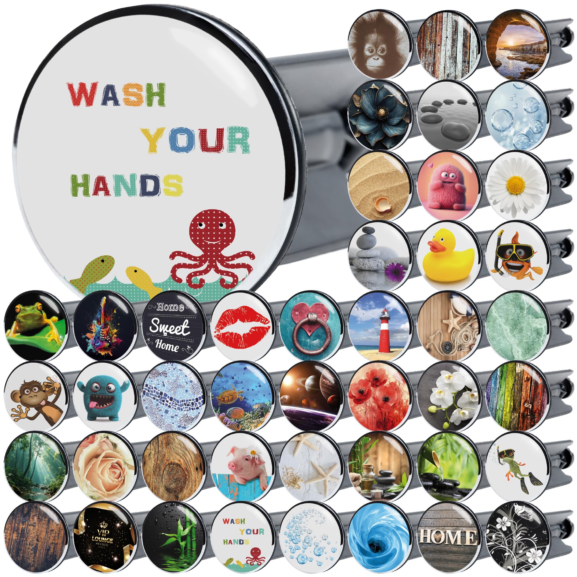 Sanilo Wash Basin Plug, Wide Choice of Beautiful Sink Plugs, Easy to Insert into the Wash Basin (Wash Your Hands)