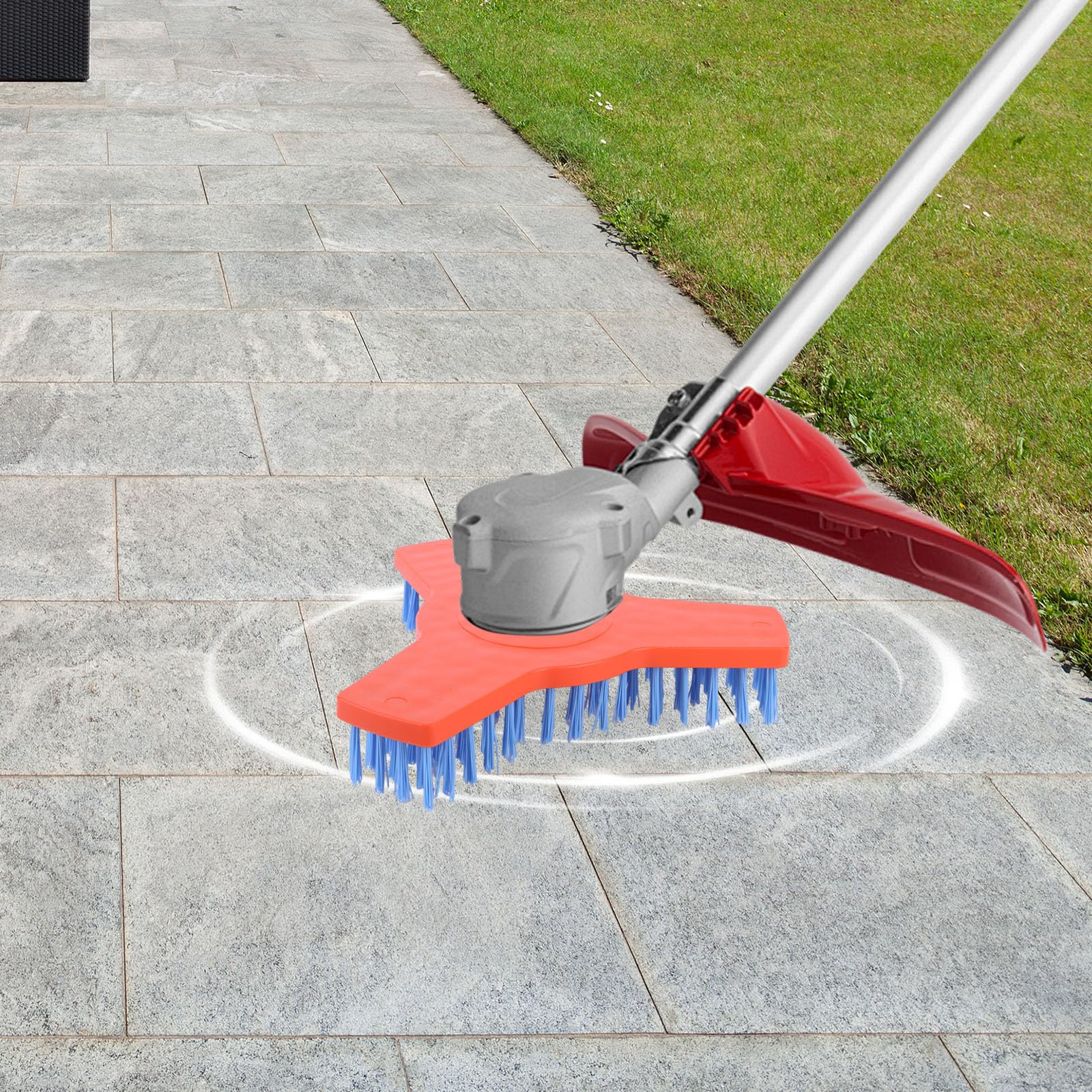 Cepillo de deshierbe, herramienta de limpieza de jardín, accesorio para cortacésped para patio, terraza y patio, limpiador de lechada de azulejos para jardineros y mantenimiento al aire libre