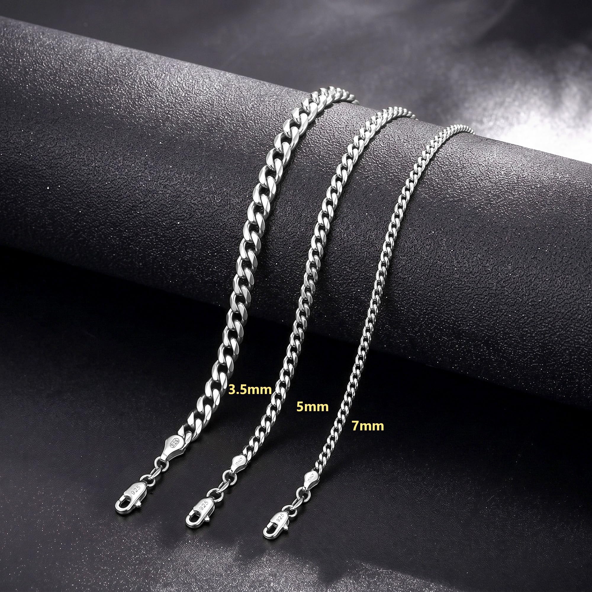 SLOONG Silberkette Herren 925 Silber 7MM Panzerkette Halskette Kette Herren
