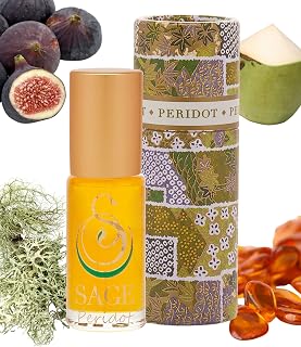 Peridot Perfume Oil Roll-On by Sage- 1/8 oz, Vegan & Cruelty-Free, Gourmand Scent, Fig, Oakmoss, Amber - Made in USA