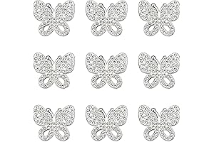 30PCS Alloy Rhinestone Butterfly Embellishment Stickers