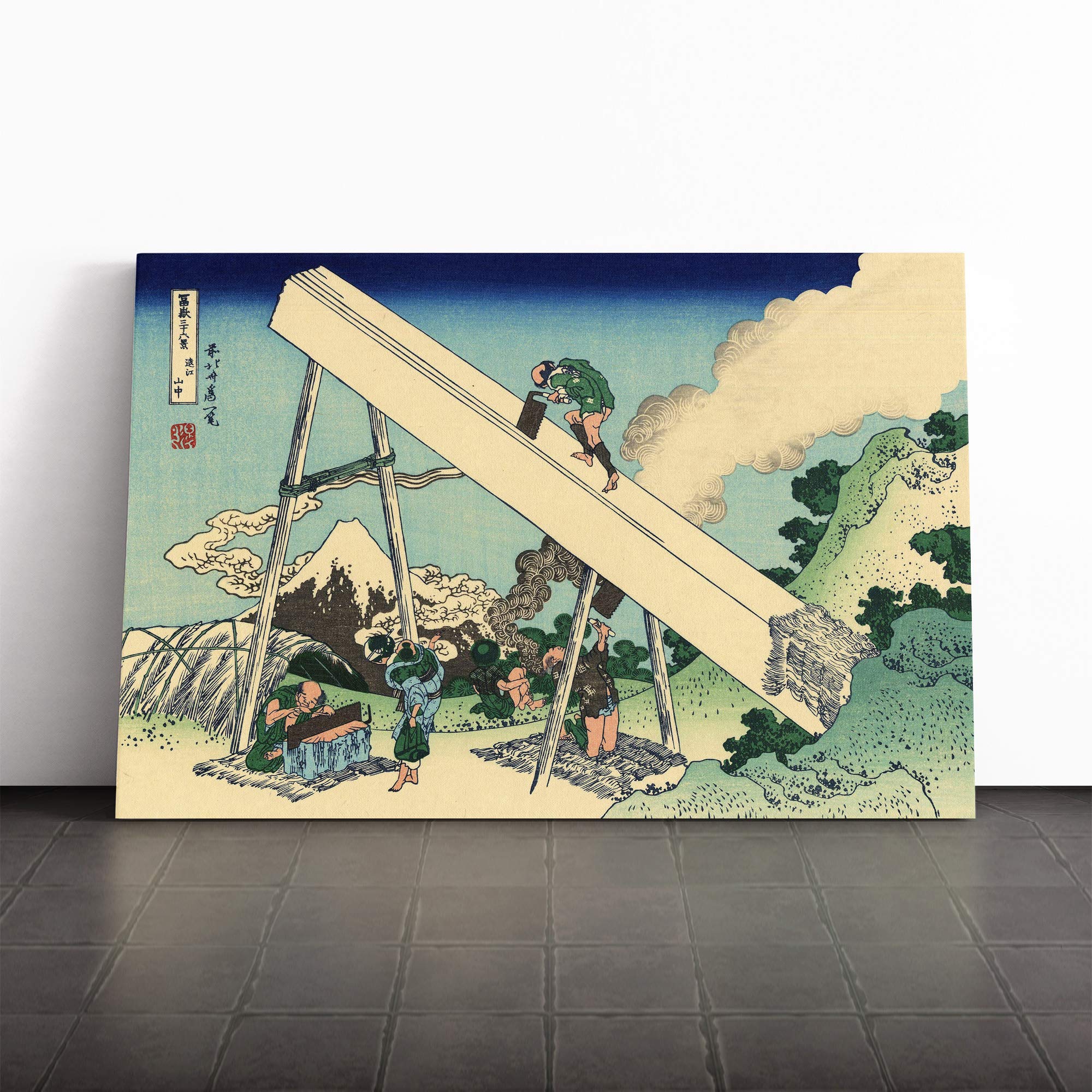 Hokusai Japanese Oriental The Fuji Canvas Print | Gallery Wrapped 30mm Frame Wall Art | 24x16 inches | Ready to Hang | Asian Picture | Living Room Bedroom Lounge Office