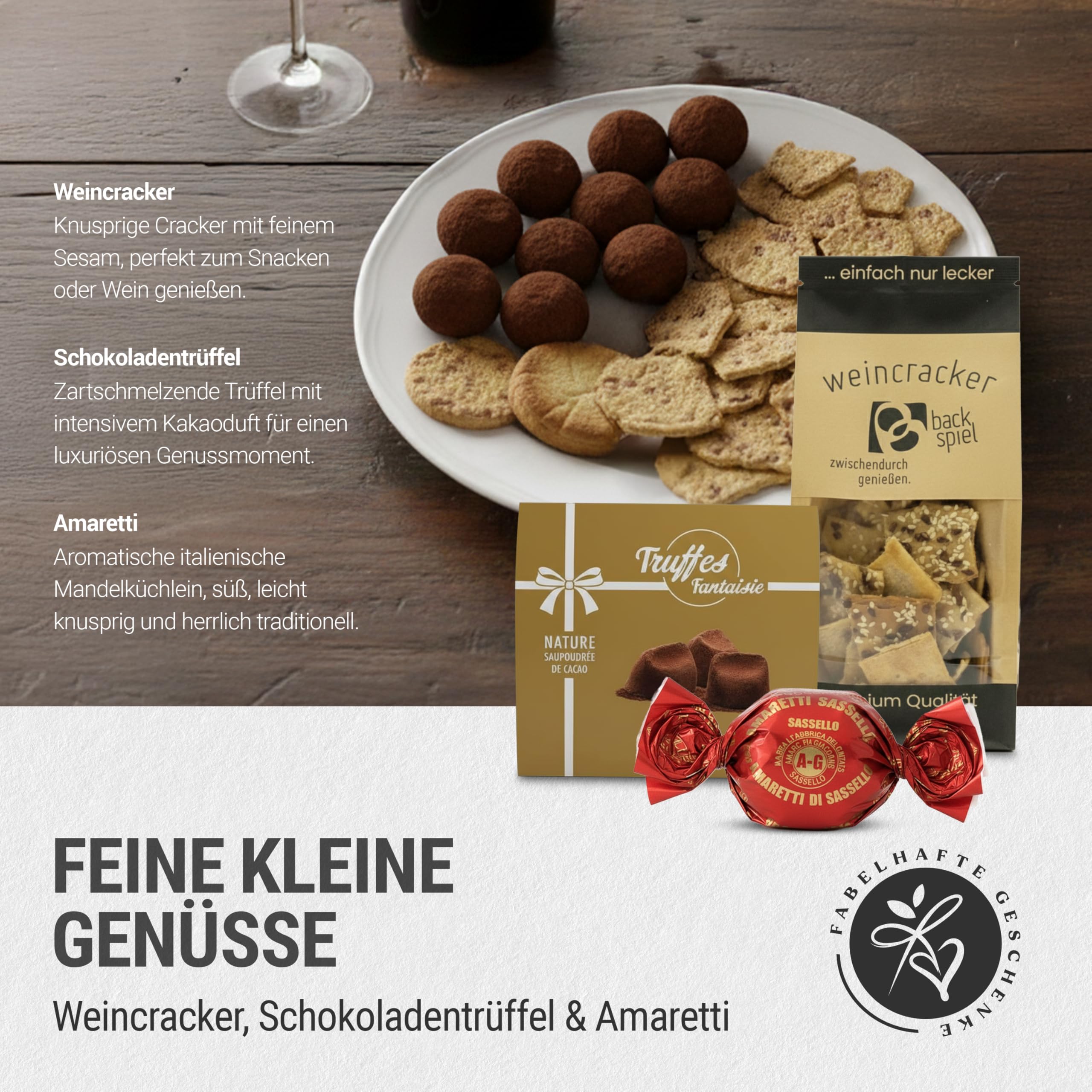 Präsentkorb Kulinarik Italien gefüllt mit trockenem Rotwein und italienischen Spezialitäten | Geschenkkorb für Männer & Frauen | mit " Herzlichen Glückwunsch" Banderole