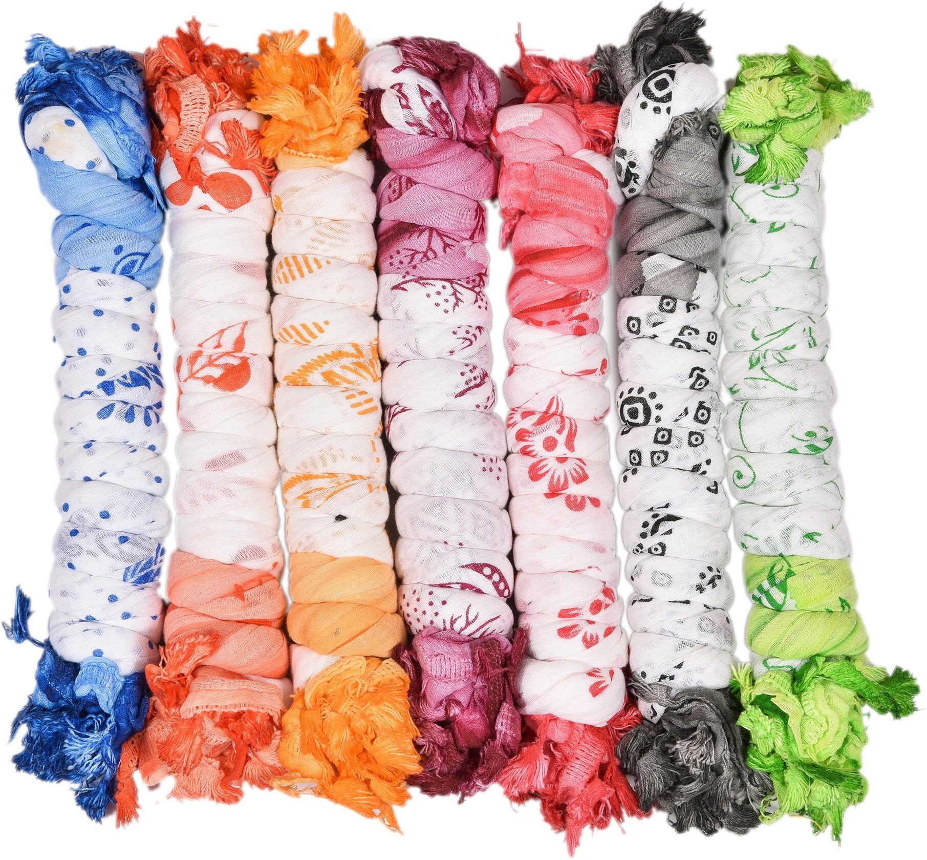 Nakoda Creation Cotton Blend Printed Women Dupatta (Cotton Printed Dupatta Ganti Lace Pack of 7)-picture-24