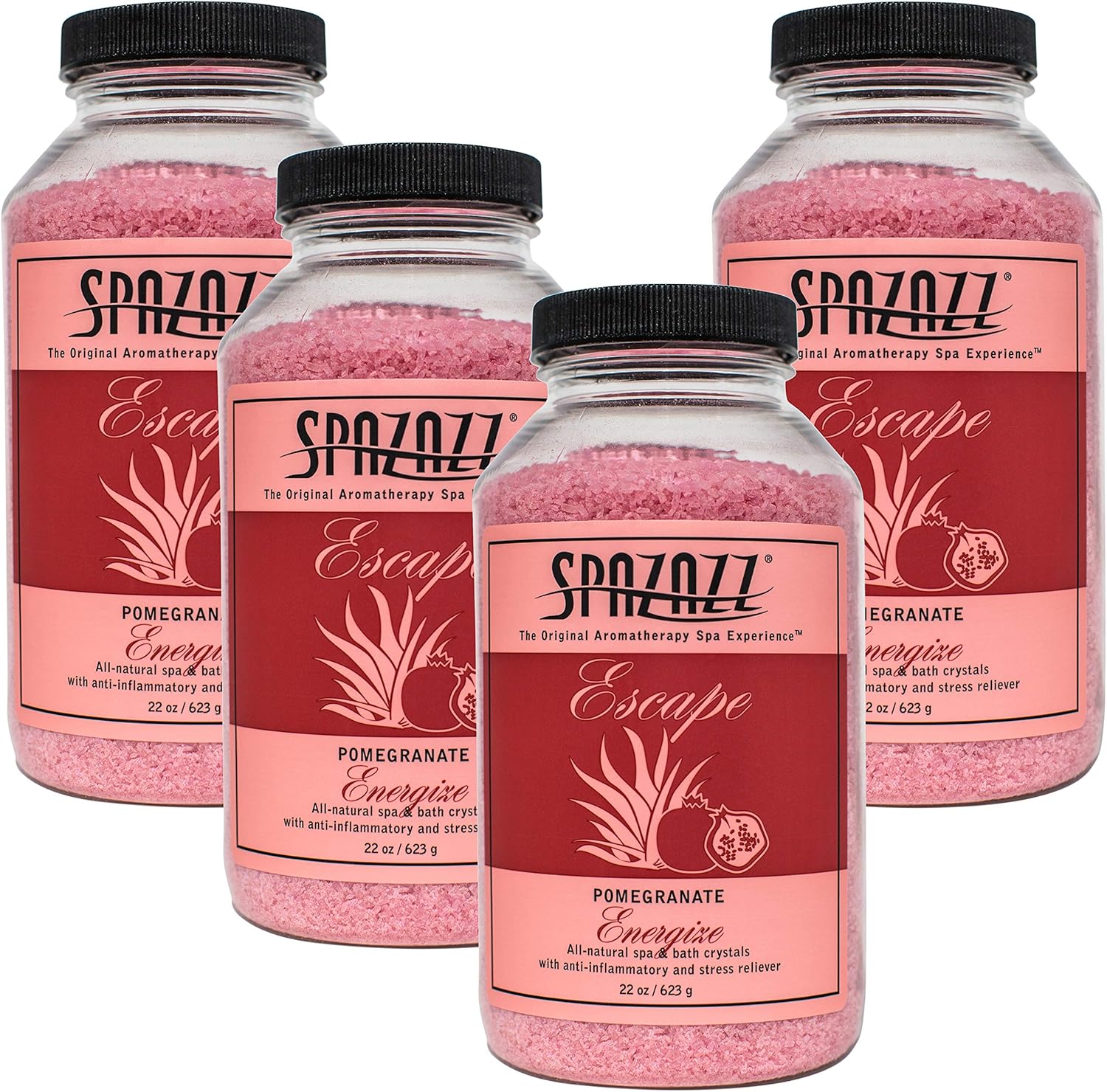 Spazazz Pomegranate Energize Crystals (22 oz) (4 Pack
