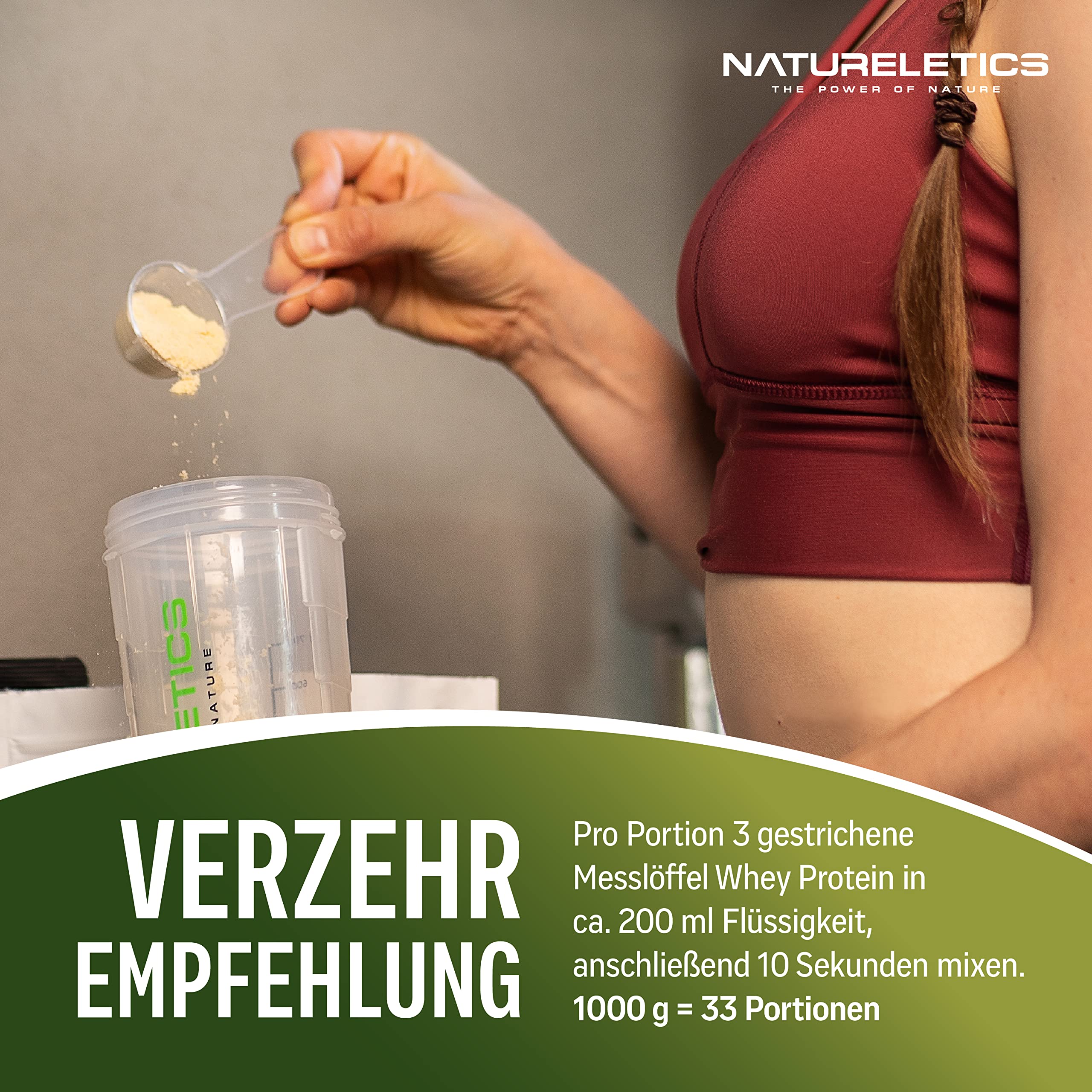 NATURELETICS NEUTRAL Whey Protein Ungesüßt ohne Süßstoffe und Zuckerzusatz Natürliches Premium Eiweißpulver, 1kg ohne Aspartam & Sucralose, Low Carb, Hoher BCAA-Anteil, Made in Germany
