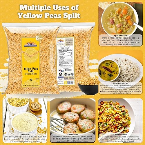 Miniatura 44 de Rani Yellow Peas Split, Dry (Vatana, Matar) 32 oz (2 libras) 31.99 oz ~ Todo natural Vegano Apto para gluten Producto de Estados Unidos