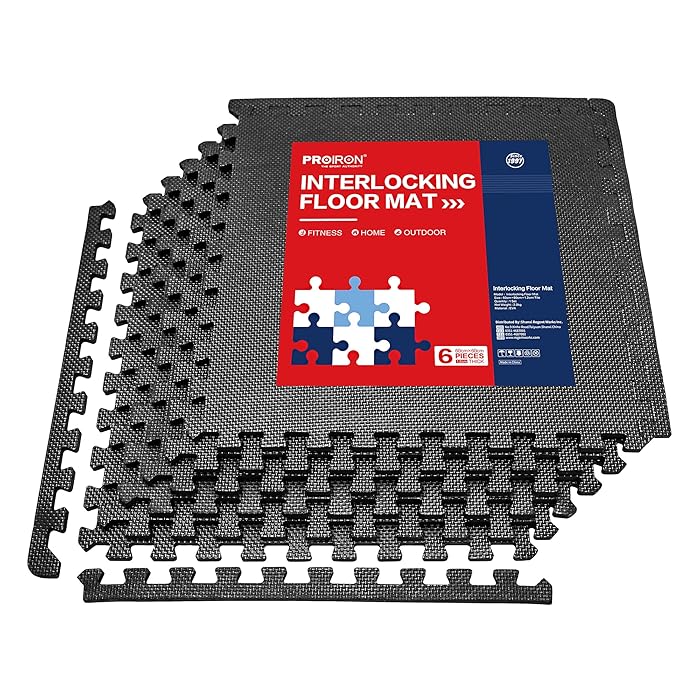 Buy PROIRON Extra Thick Interlocking Exercise Mat 1.2cm/2cm Floor Protection 6 Pcs Large Gym