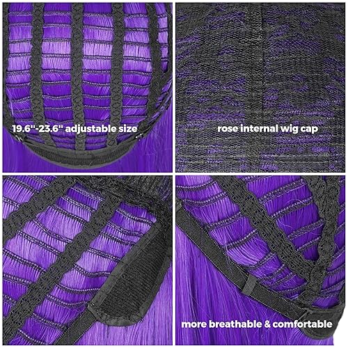 Miniatura 8 de Half and Half Uniquebe - Peluca de cosplay de ángel naranja para hombre de motosierra peluca larga naranja oscuro con flequillo  gorra de peluca