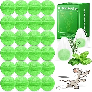 24 Pack Rodent & Skunk Repellent for Indoor Outdoor Peppermint Oil Mice Repellent, Keep Rat Mouse Away from Patio, Yard, Garden, Natural Ingredients Rodent Deterrent Safe for Pet