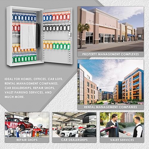 Miniatura 7 de winbest Caja de seguridad de acero con cerradura de llave de almacenamiento para gabinete de montaje en pared (gabinete de montaje en pared seguro