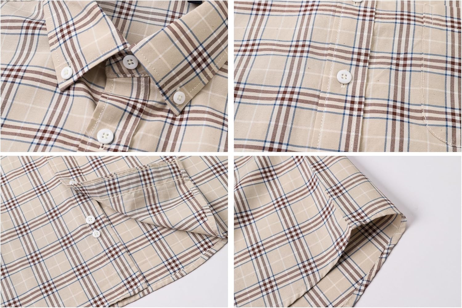 Cromoncent Mens Long Sleeve Oxford Button Down Shirts Casual Dress Shirt for Men,100% Cotton,Plaid/Stripes Shirts - Image 5