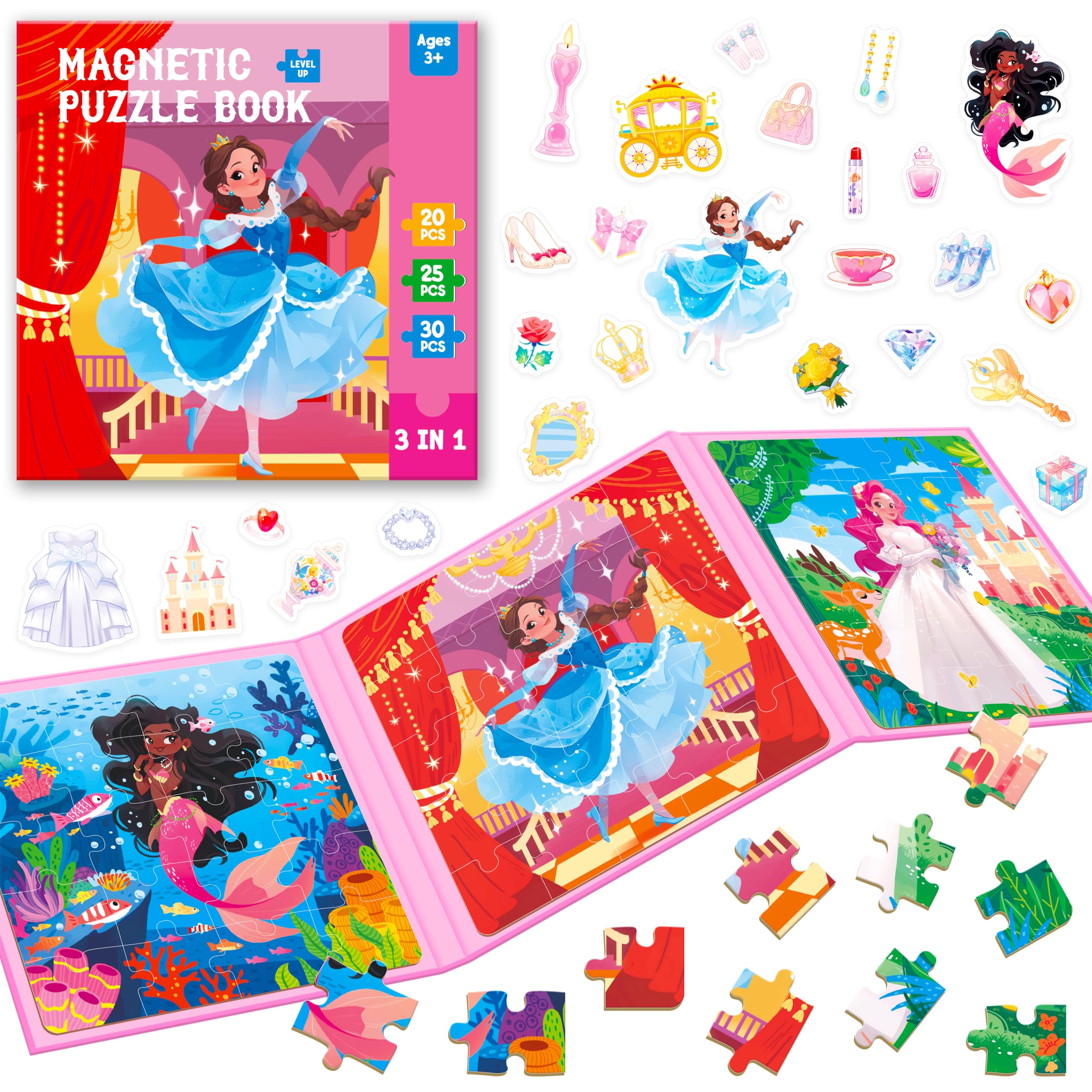 Amazon.com: Magnetic Puzzles for Kids 3-5 Years, 3 leveled Travel