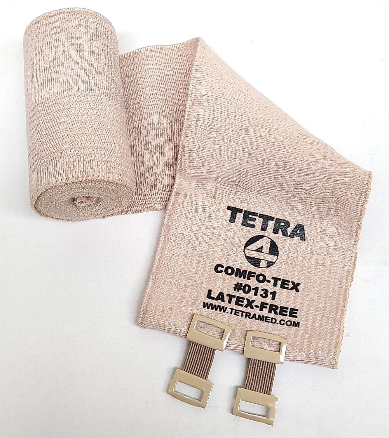 Tetra Comfo-Tex™ Elastic Bandage Medium Weight with Removable Clips 3" x 5Yd (Stretched Length) Latex-Free, 12 per Box