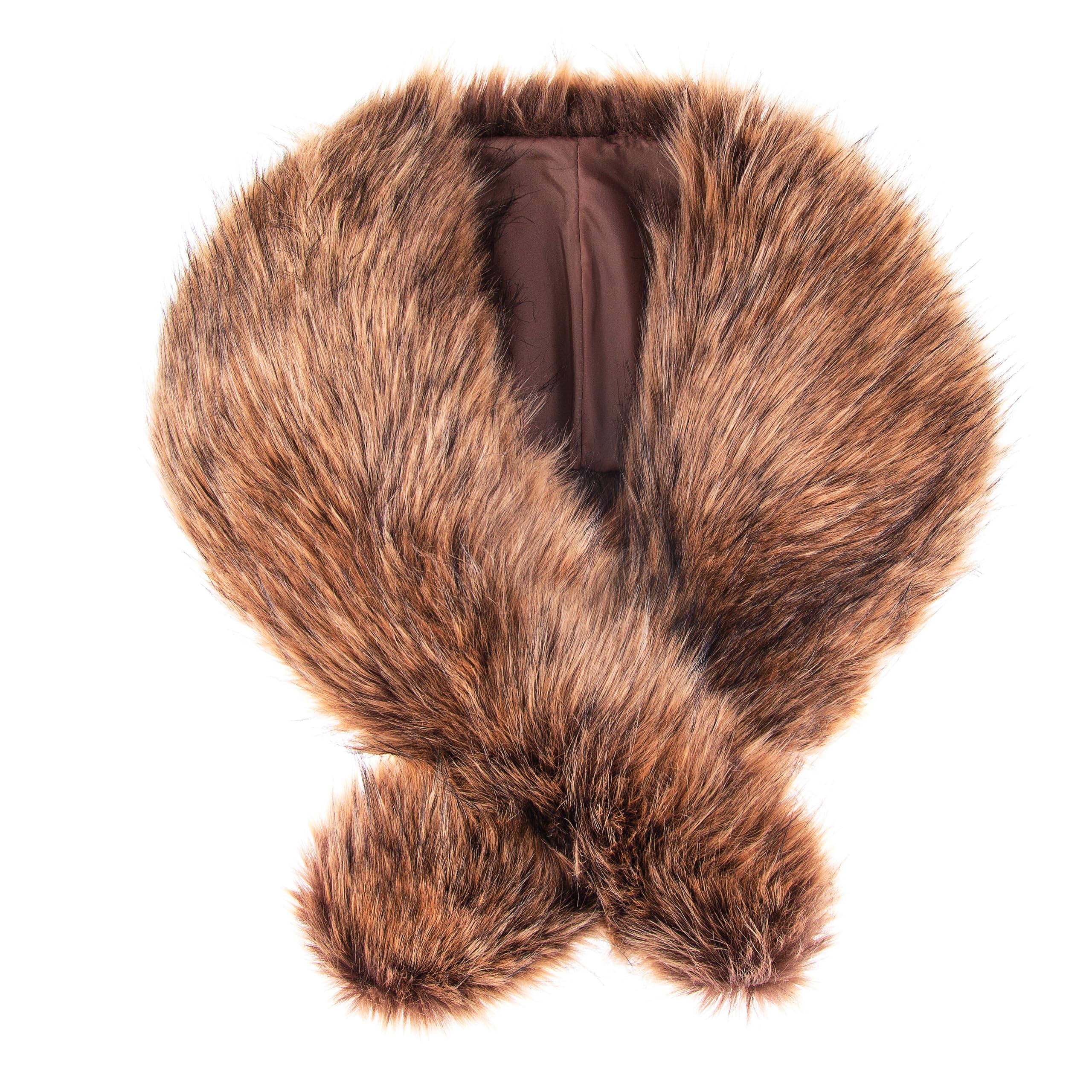 Futrzane Classic Shawl - Faux Fur Stoles Wraps for Women - Large Fake Fur Scarf (Bronze Classic)