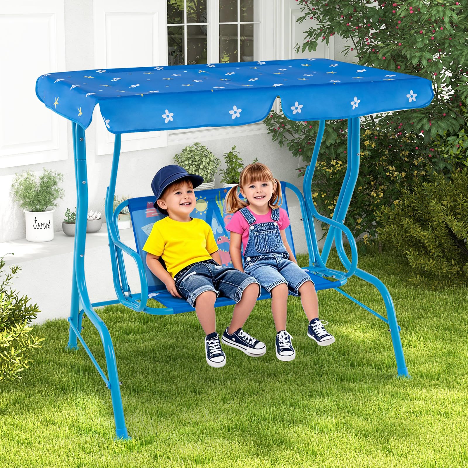 Amazon.com: KOTEK Kids Patio Swing, 2-Seater Outdoor Hanging Bench