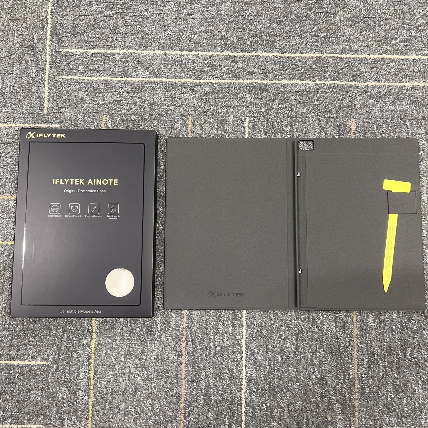 iFLYTEK Paper Tablet 8,2" Custodia in pelle PU di alta qualità, sottile e leggera, con clip per penna per vassoio di scrittura, impermeabile e antipolvere, nero