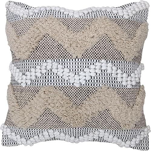 Trade Star Fundas de cojín bohemias 100% de algodón de alta calidad, suaves y cuadradas, fundas de almohada naturales perfectas para casa rural,