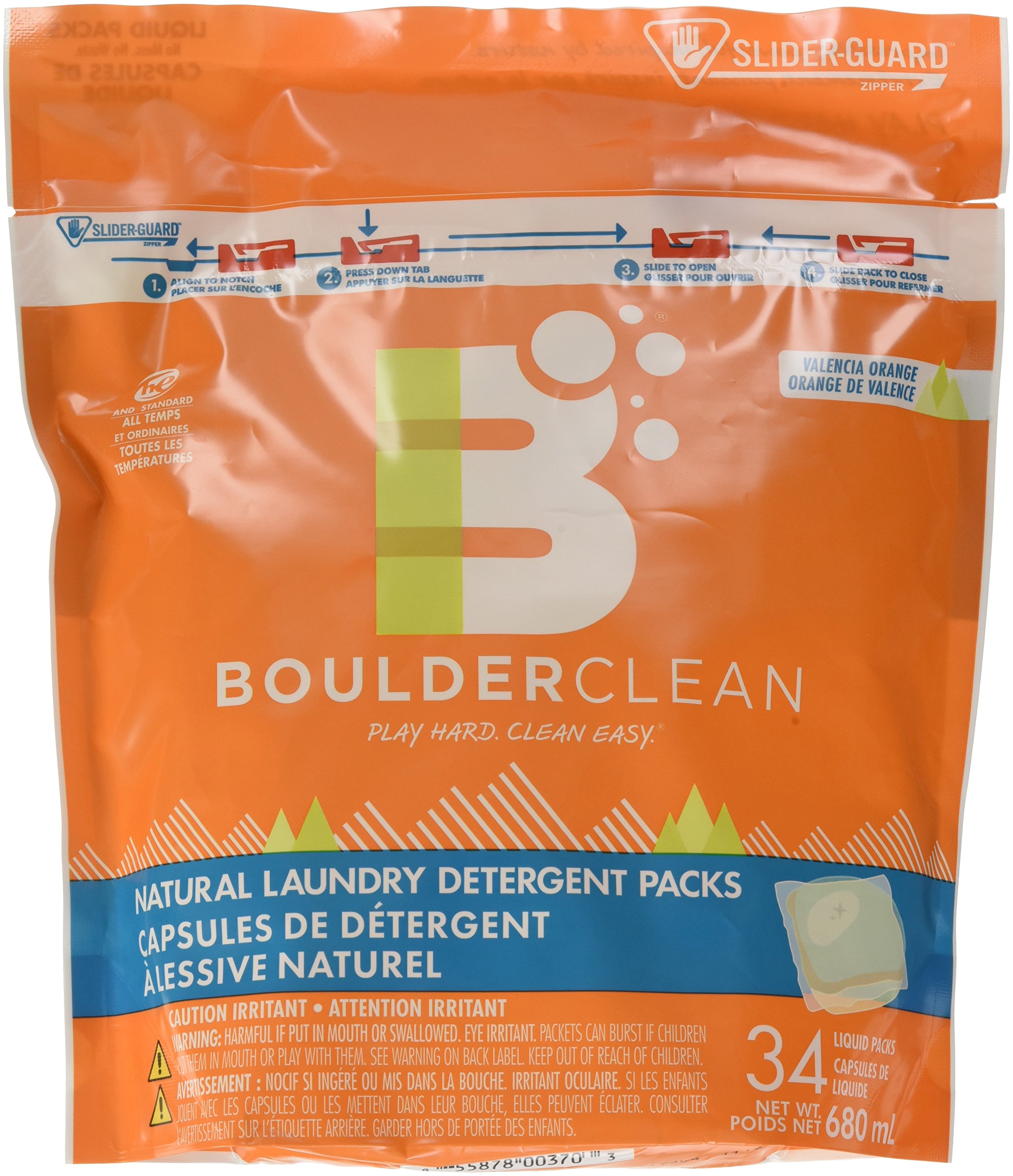 Boulder CleanOrange Gel Laundry Detergent Packs, 1 Fl Oz