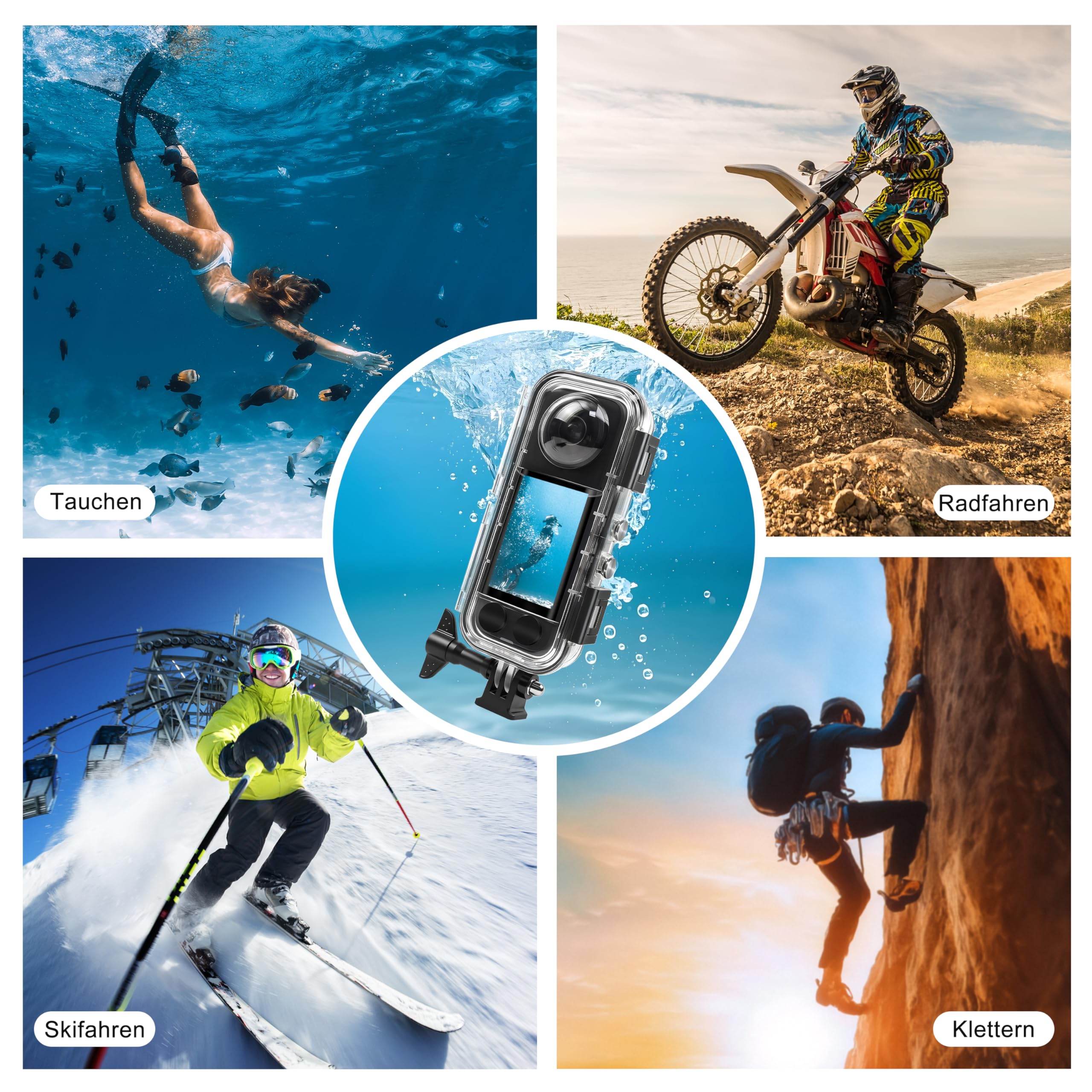 FitStill Wodoszczelna obudowa do Insta 360 X5 wodoszczelna 40 m HD Optical Glass Lens X5 obudowa do nurkowania fotografii podwodnej, kompleksowa ochrona, akcesoria X5