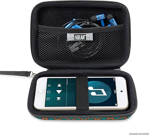 Miniatura 5 de USA GEAR Funda rígida de viaje para iPod Touch (7 generación, 6 generación, 5), funda para reproductor de MP3 con exterior resistente al agua,