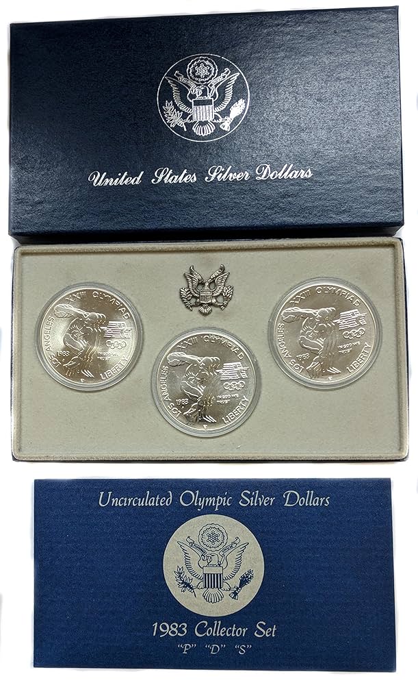 1983 Olympics 3 Silver Coin PDS BU Set at Amazon's