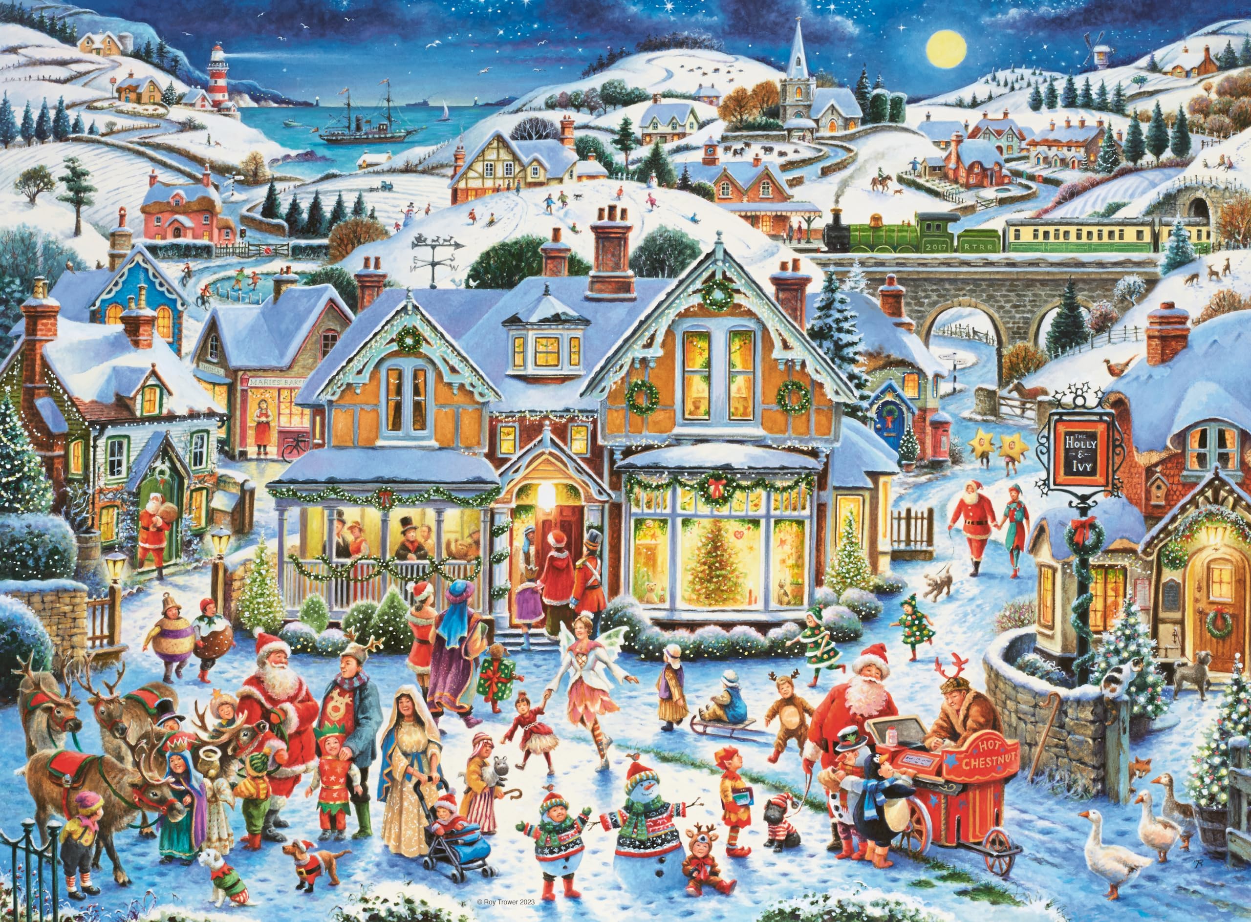 Ravensburger Roy Trower Christmas Collection Nr. 2 – 4 x 500-teilige Puzzles für Erwachsene und Kinder ab 10 Jahren