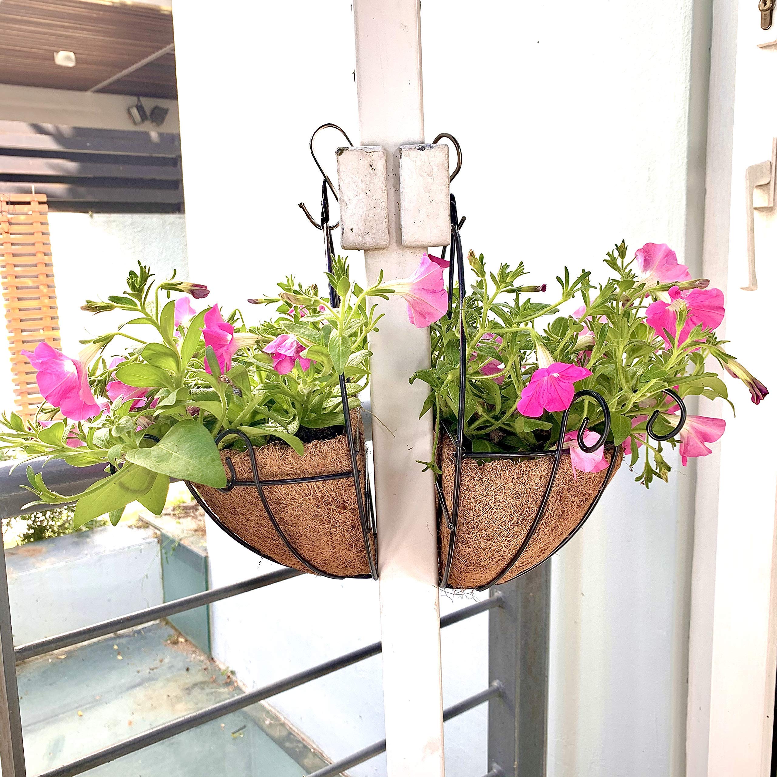Wall Hanging Planter 10 Inch, 2 Pack Hanging Baskets for Plants, Wall
