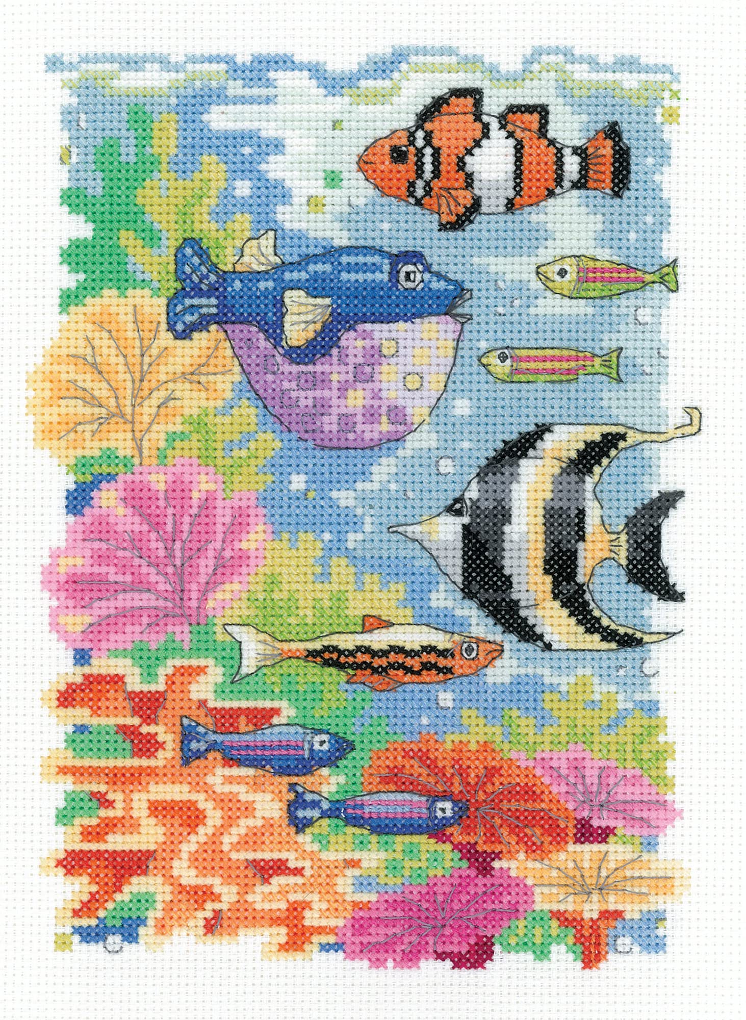 Amazon.com: Heritage Counted Cross Stitch kit Aida Tropical Fish