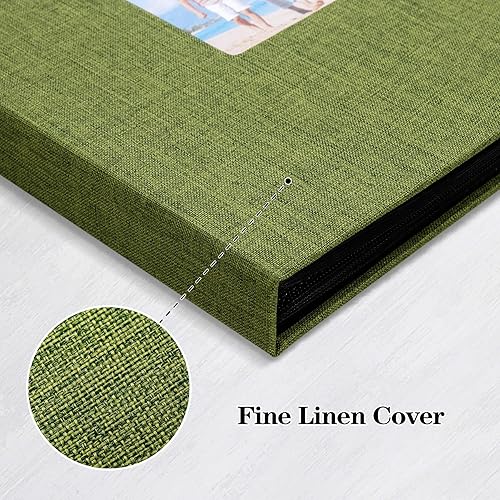 Vista 6 de Mublalbum Paquete de 2 pequeños álbumes de fotos de 4 x 6 pulgadas, cubierta de lino con ventana de exhibición, mini libro de imágenes, cada uno