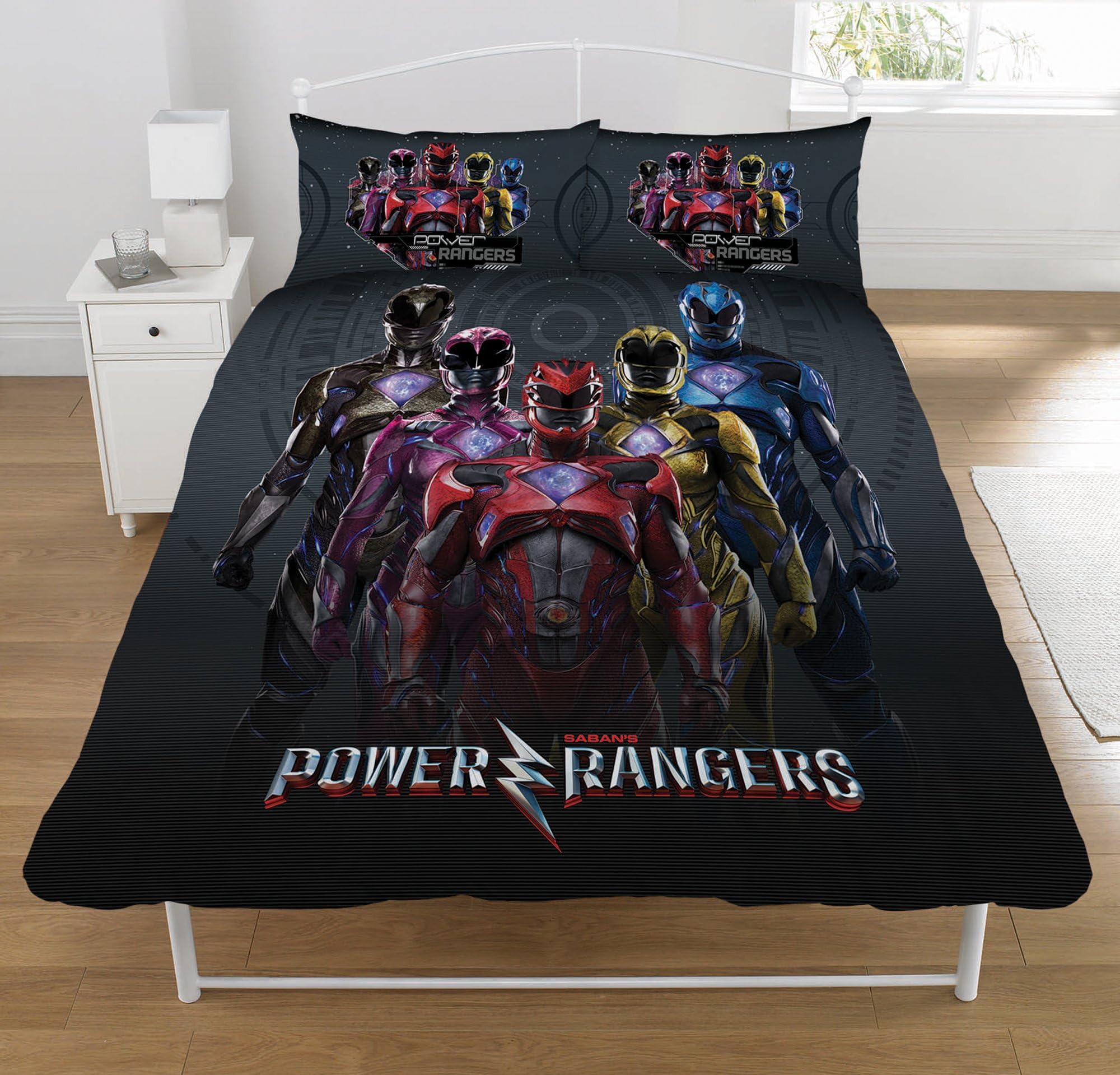 Power Rangers Movie Double Duvet Set, Polyester-Cotton, Multicolour