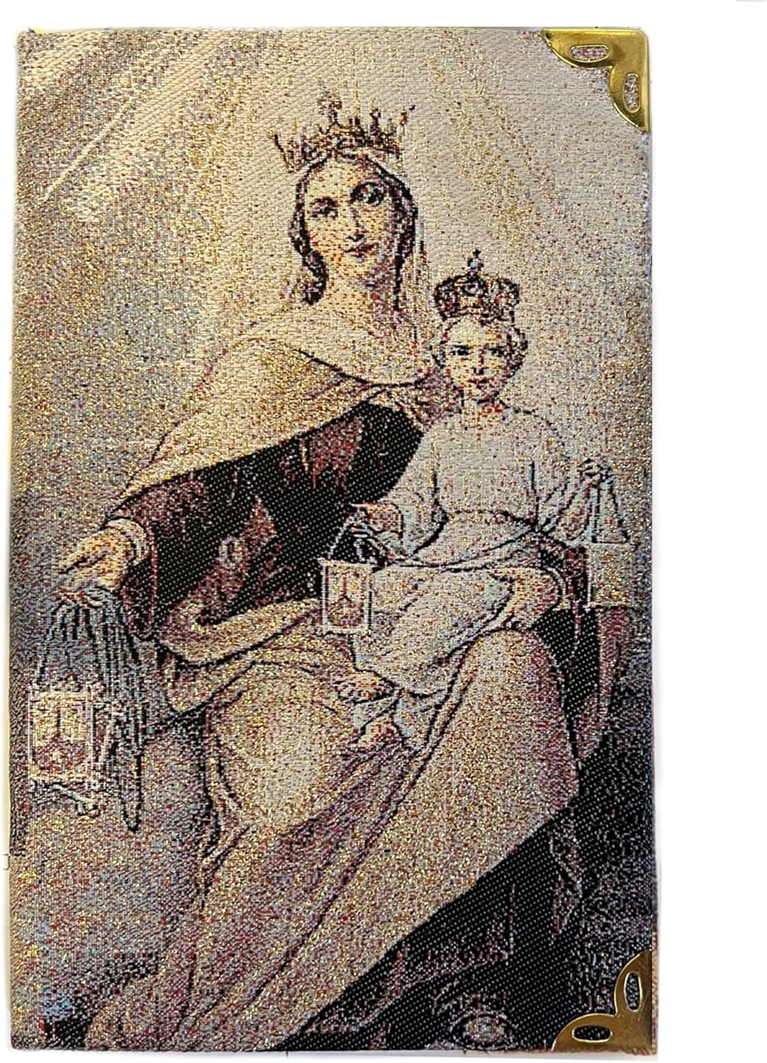 Needzo - Our Lady of Mount Carmel Icon Prayer Journal Tapestry Icon Notepad, For Daily Gratitude Entrees 5 1/2 inch, Religious Gift For Woman, Man, Children