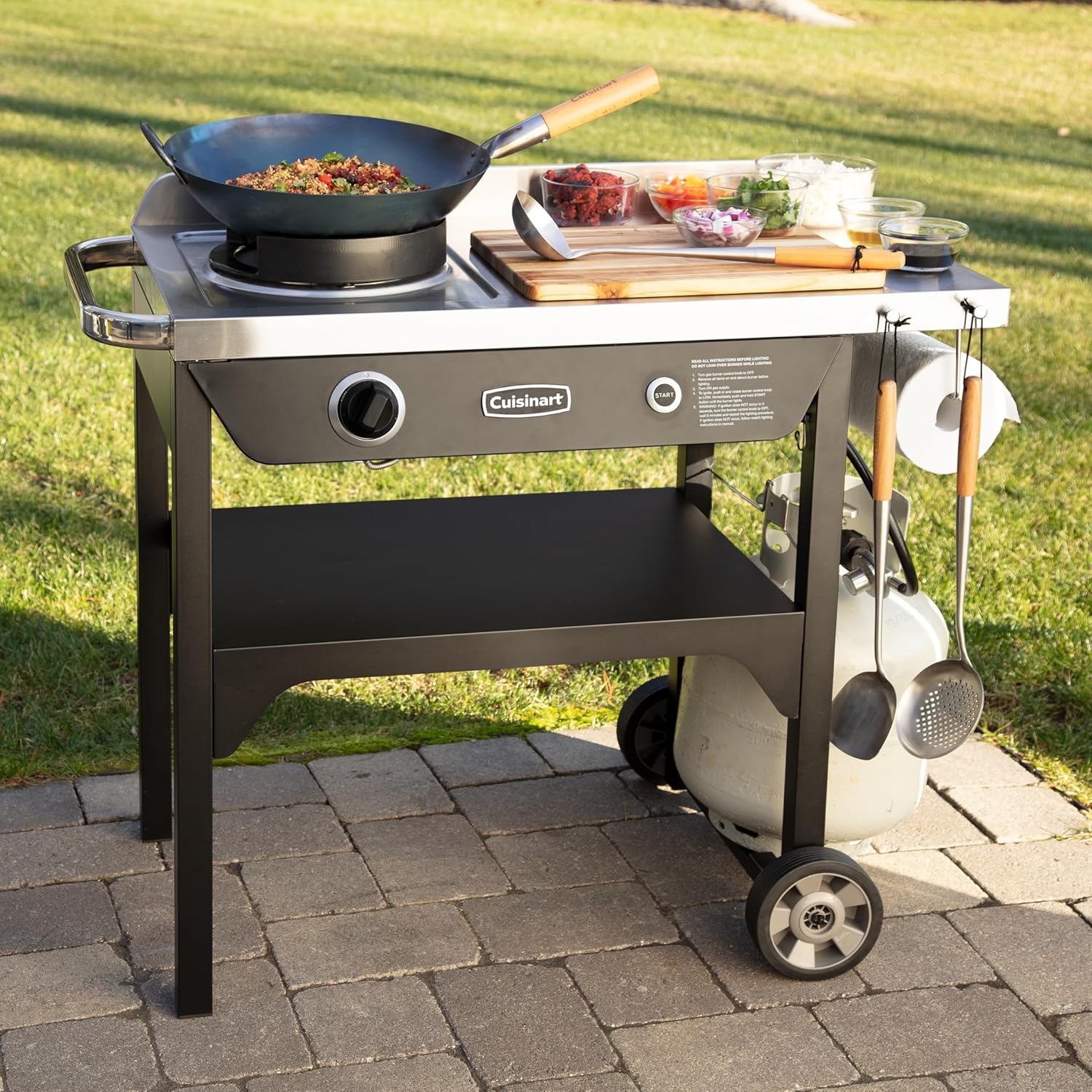 Cuisinart Outdoor Wok Cooking Station 50000 BTU Gas Grill CGG-1265 Black