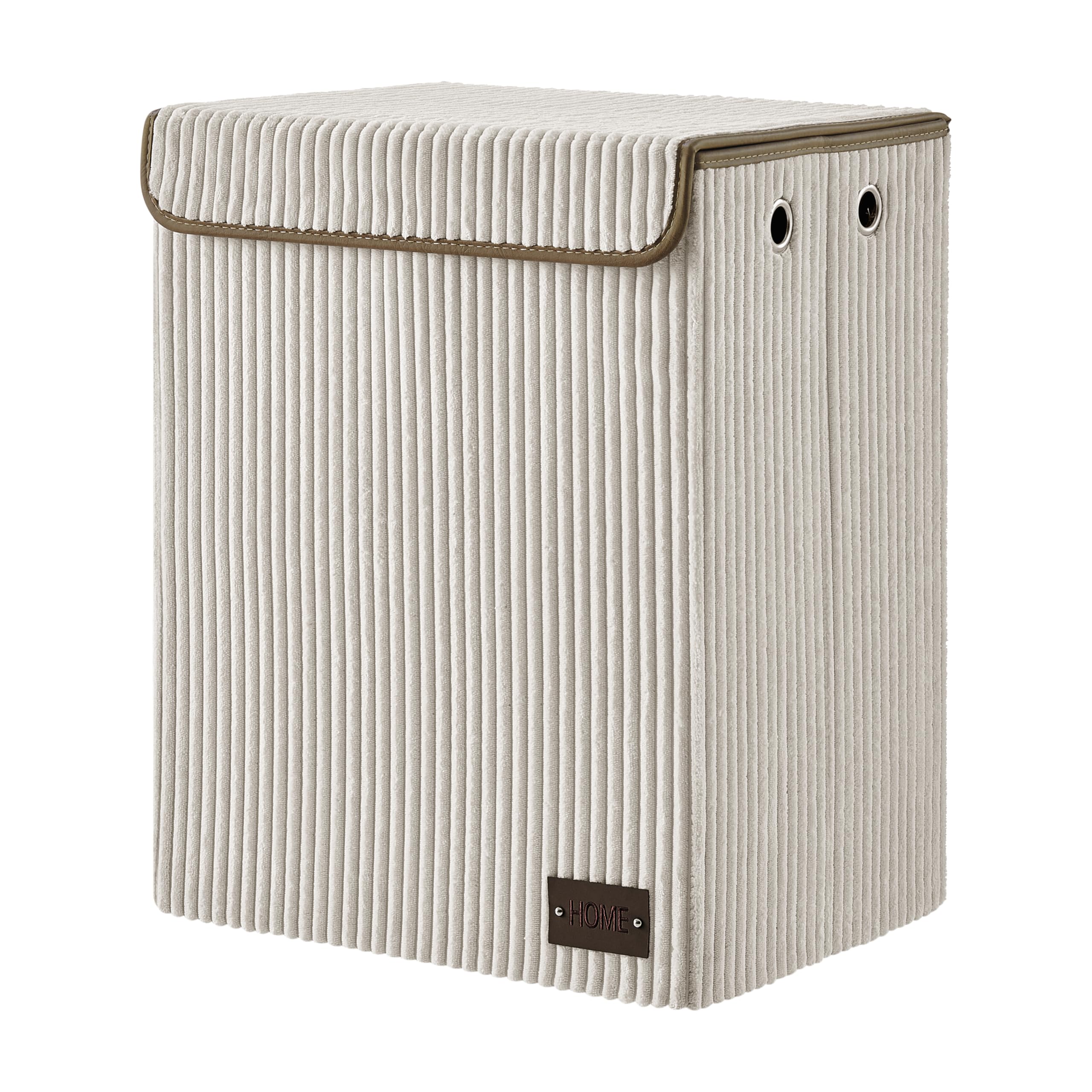 Collapsible Folding Low-Profile Laundry Hamper Toy Storage - Taupe Gray or Cream White (Cream White)