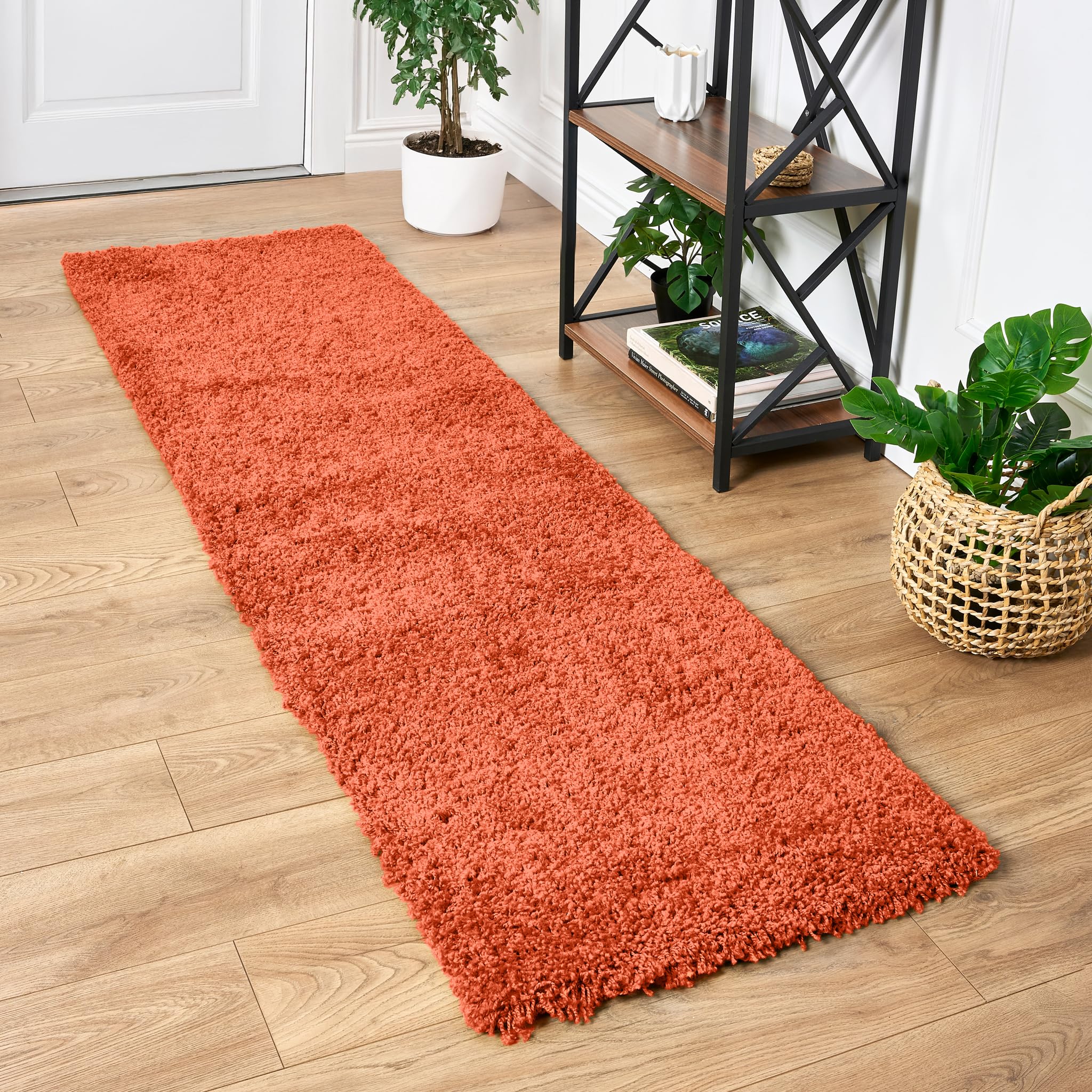 Bravich Navy Blue Shaggy Rug 80 x 150cm (2'7" x 4'11") 5cm Pile Medium Thick Fluffy Living Room Hessian Backed Washable — view 54