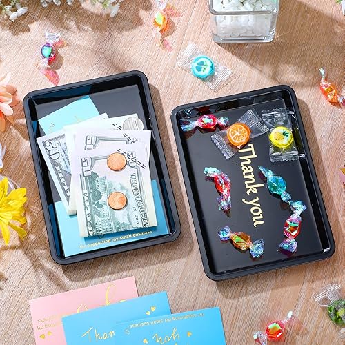 Miniatura 4 de Juego de 24 bandejas de puntas de restaurante para restaurantes, bandeja de punta pequeña, bandejas de plástico para servir de 4.5 x 6.4 pulgadas,