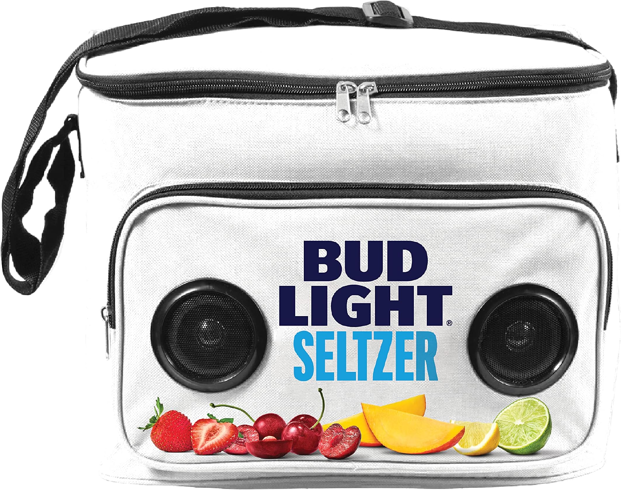 Bud Light Seltzer Soft Cooler Bag with Built-in Rechargeable Wireless Bluetooth Speakers Foldable and Portable Durable and Material Compatible for Smartphones, Tablets & MP3 Players…