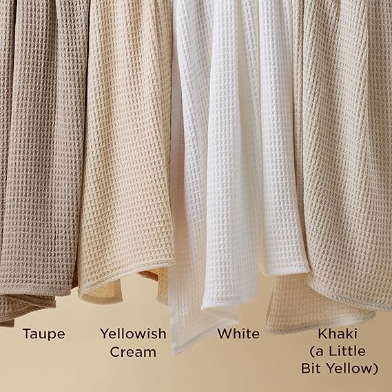 Bedsure 100% Cotton Waffle Weave Blanket - Queen Size White