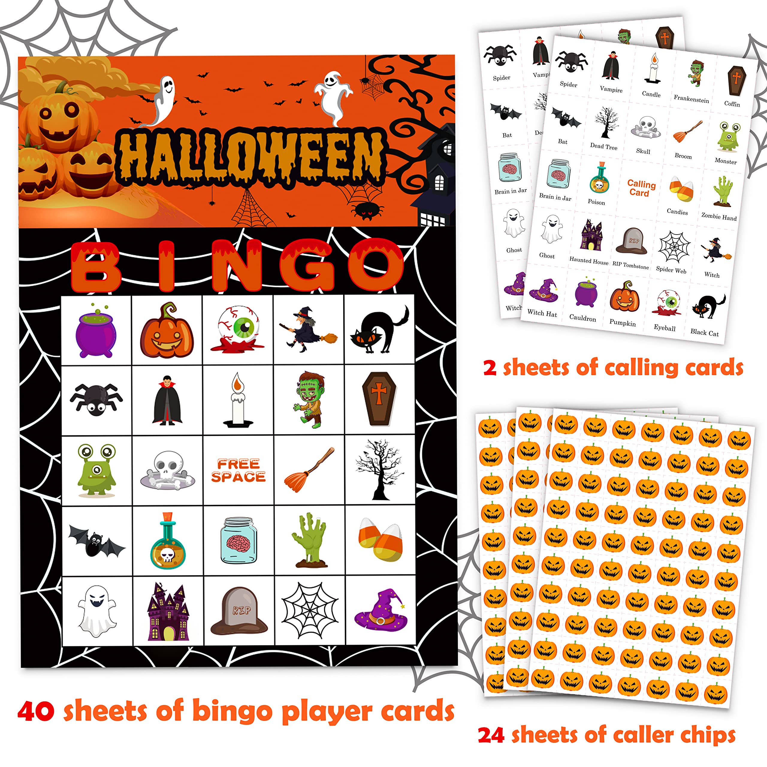 Amazon.com: 40 Players Halloween Bingo Game Cards - Hallowmas Goodie Bags  Stuffers Gifts for Kids Holiday Activity Party Supplies Favors : Toys &  Games