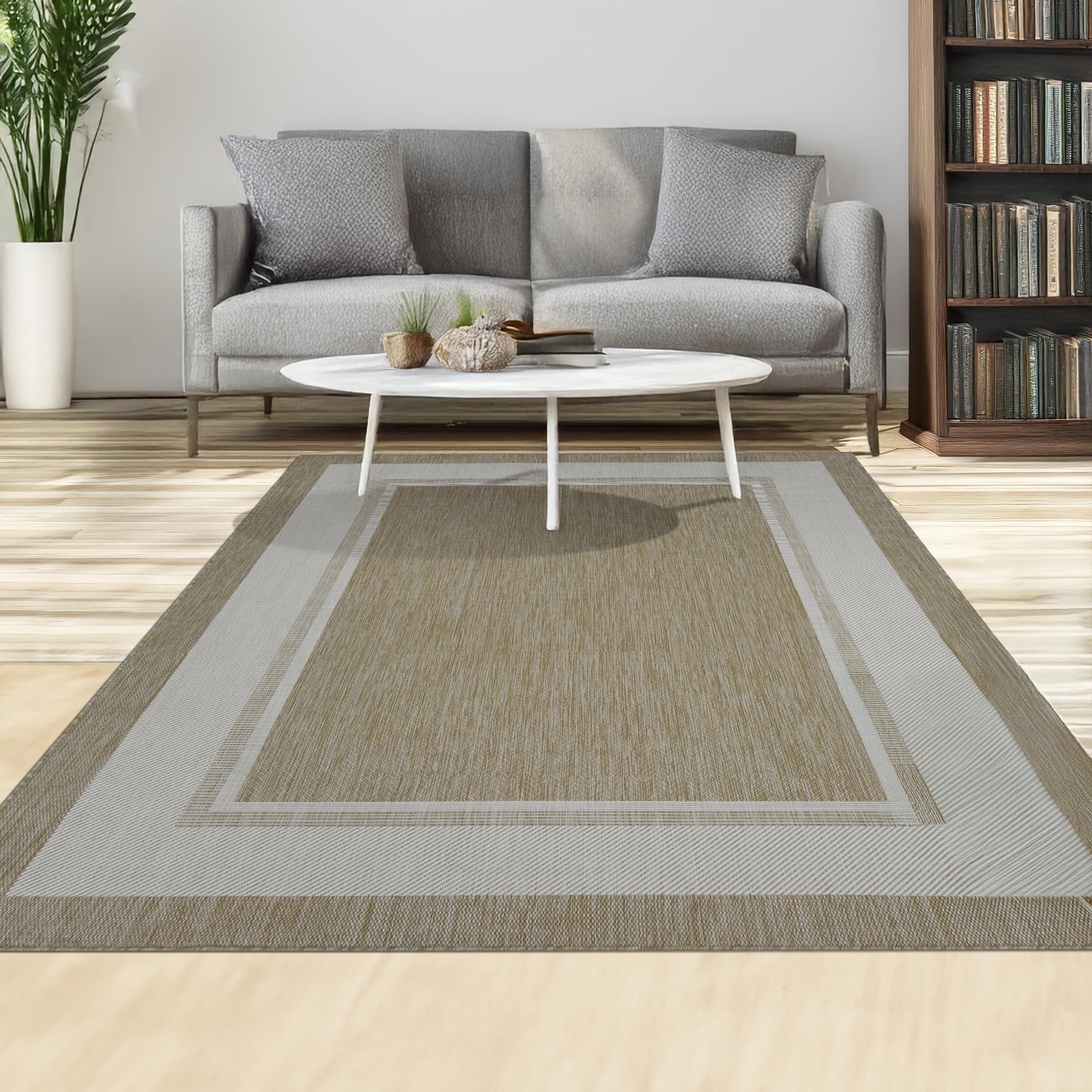 homeart Area Rugs – Durable, Stain-Resistant, Vibrant Geometric Design Carpets – Easy-Clean Rugs for Living Room, Kitchen, Entryway, or Bedroom – Rectangular - Beige Cream - 200x290 cm
