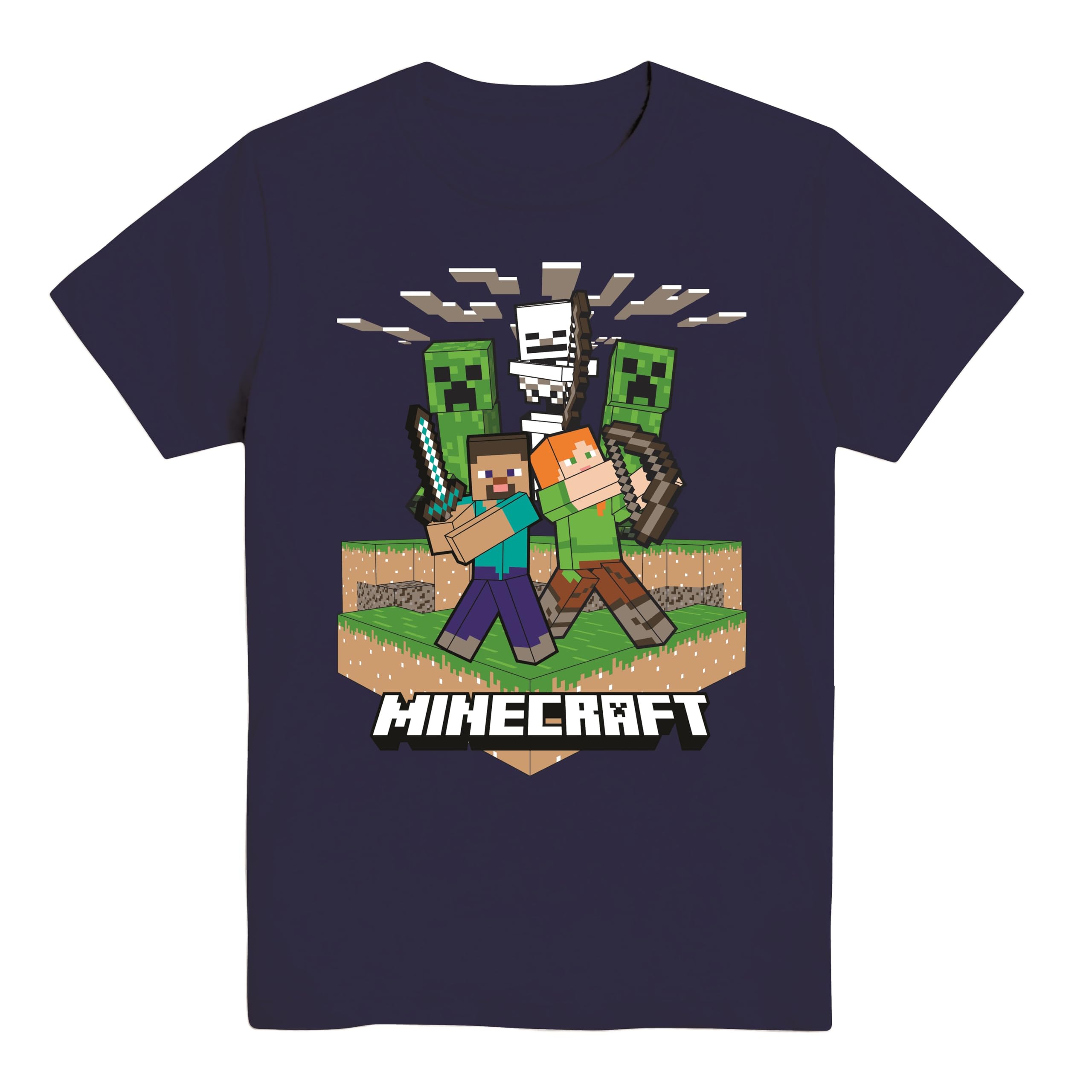Mad EngineMinecraft Adventure Scene Big Boys Youth T-Shirt Licensed