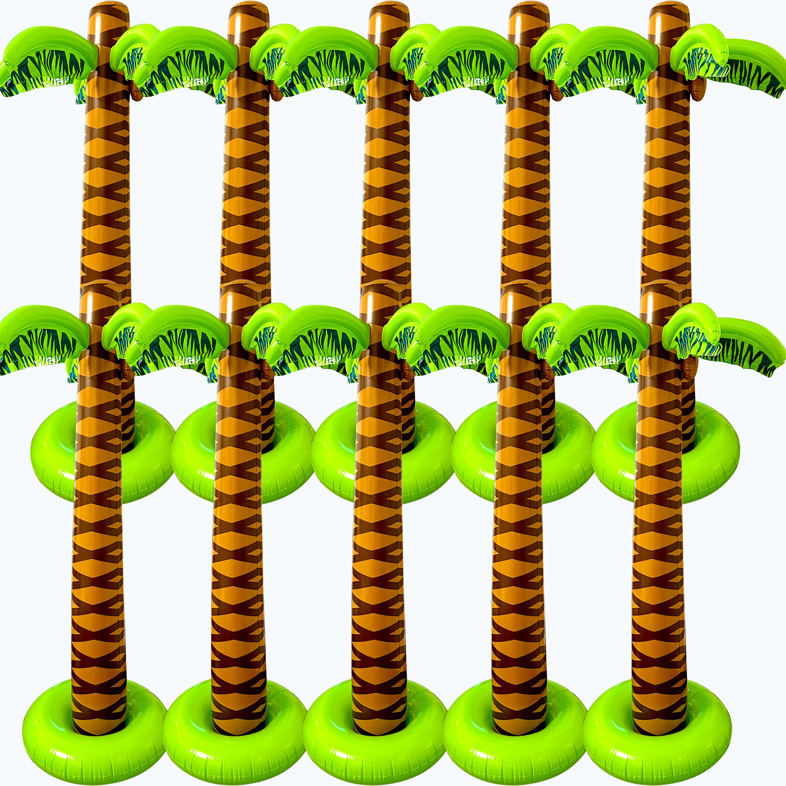 Octaday 10 Pieces 66 Inch Inflatable Palm Trees Jumbo Coconut Tree Blow Up Palm Trees for Summer Party