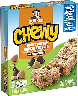 Quaker Chewy Granola Bar Peanut Butter Chocolate Chip Granola Bars, 0.84 Oz, 8 Ct